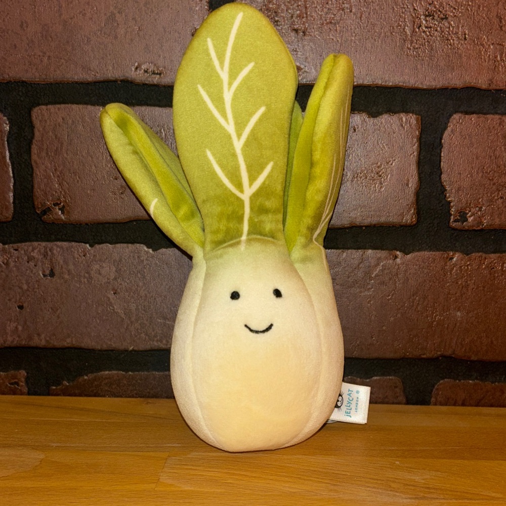 Jellycat Green and Cream Stuffed Bok Choy